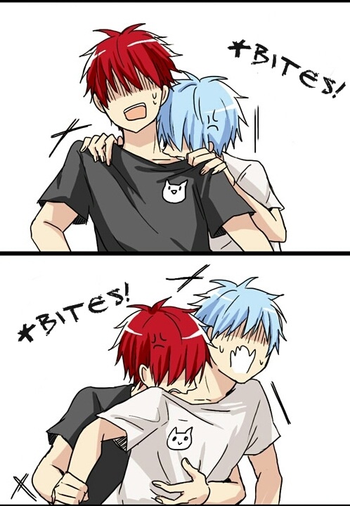 akashi kuroko tetsuya bite yaoi knb Con hambre~&hellip;