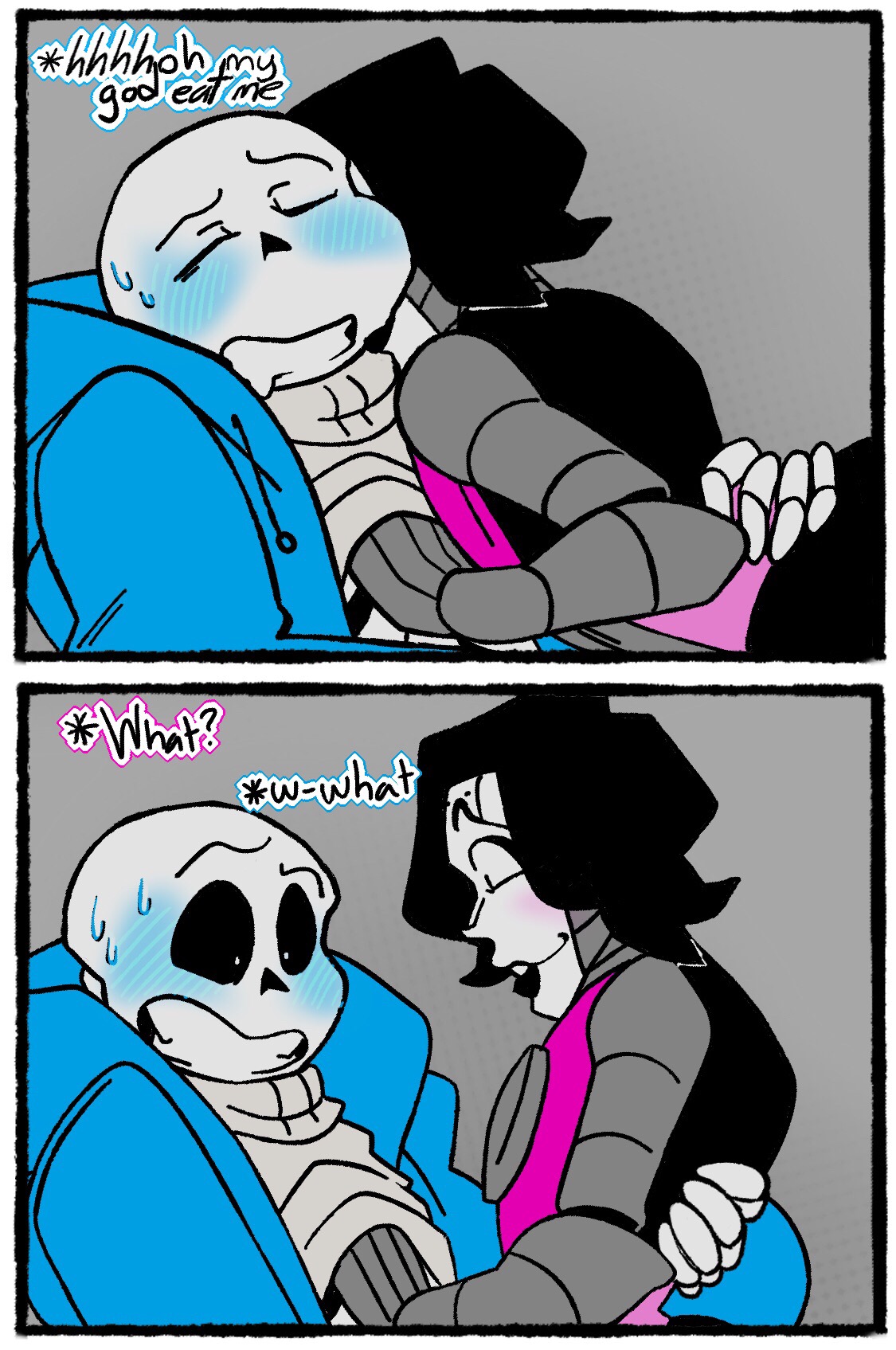 This visual is about undertale sansxmettaton comic Of my way do school here...